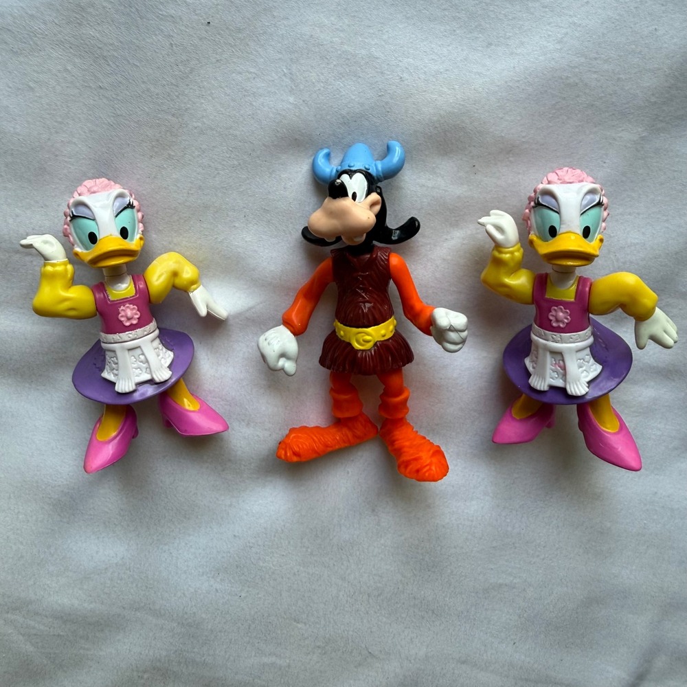 Vintage Disney Epcot Center PVC Figures Viking Goofy and Daisy Duck Lot of 3